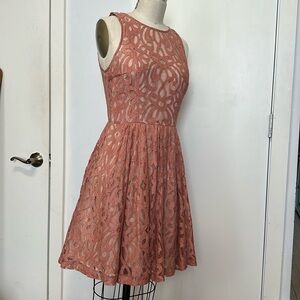 Tracy Reese for Anthropology in a pink champagne lace with a blush under skirt